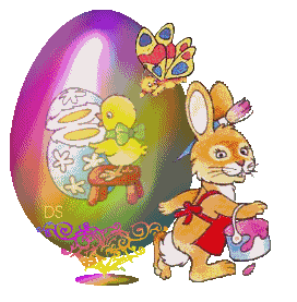 Gif animé Pâques lapin oeuf
